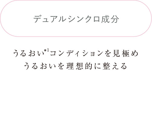 デュアルシンクロ成分 うるおいコンディションを見極めうるおいを理想的に整える