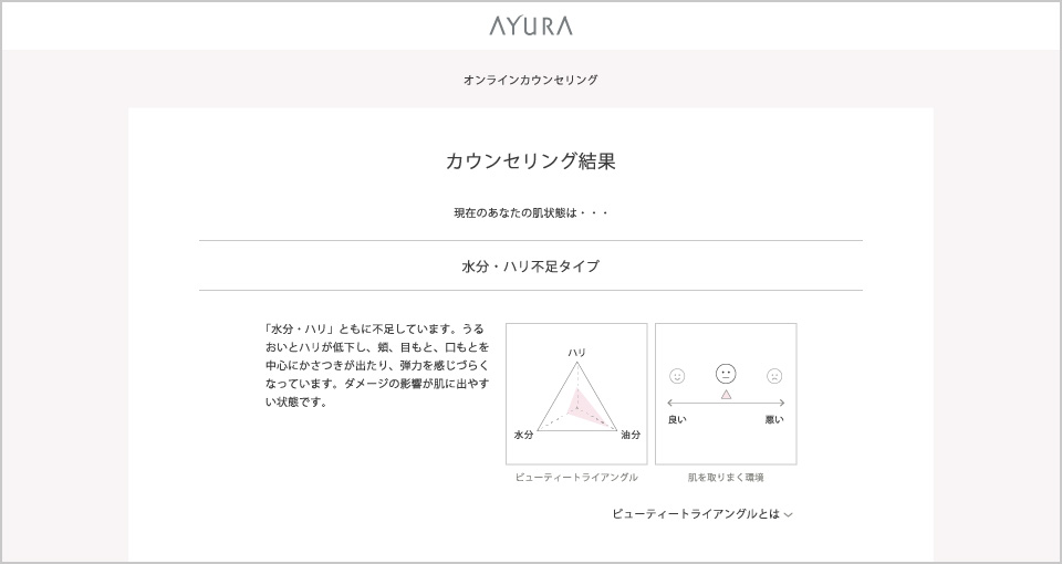 2. カウンセリング結果現在のあなたの肌状態