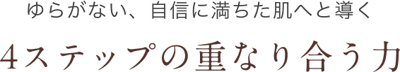 ゆらがない、自信に満ちた肌へと導く 4ステップの重なり合う力