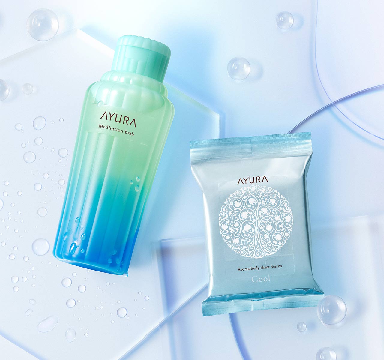 メディテーションバス(香涼み)α アロマボディシート(青涼)